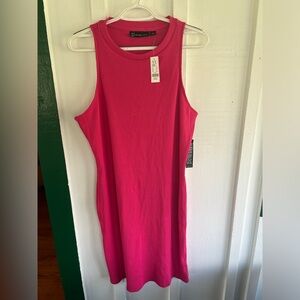 NEW YORK & COMPANY pink knit sleeveless dress. Size L